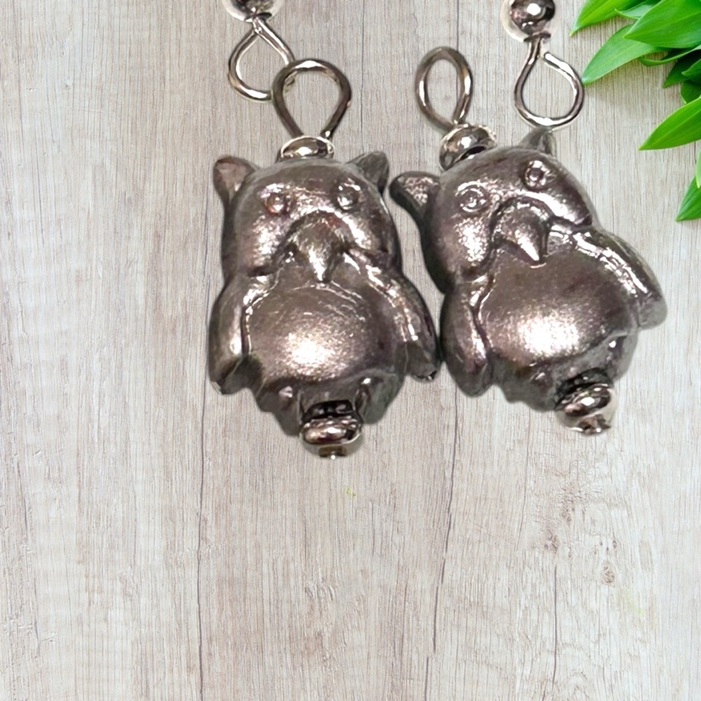 HAND CRAFTED Earrings Owl Silver Dangle Harry Potter Steampunk Hedwig Pierced - Picture 3 of 5